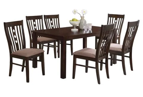 Dining Table and chairs isolated on white background. Luxury and modern dinin Stock Illustration