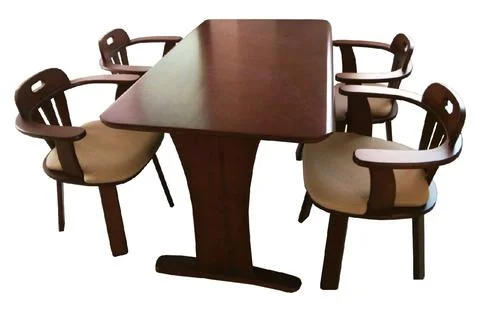 Dining Table and chairs isolated on white background. Luxury and modern dinin Illustrazione stock