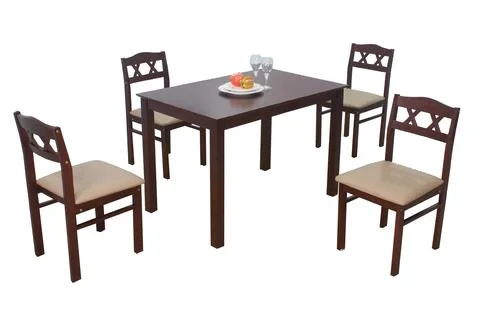 Dining Table and chairs isolated on white background. Luxury and modern dinin Stock Illustration