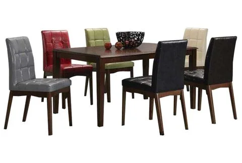 Dining Table and chairs isolated on white background. Luxury and modern dinin Stock Illustration