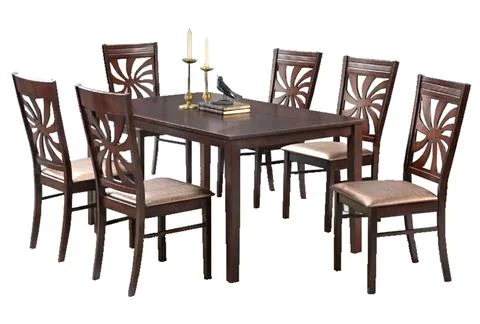 Dining Table and chairs isolated on white background. Luxury and modern dinin Stock Illustration