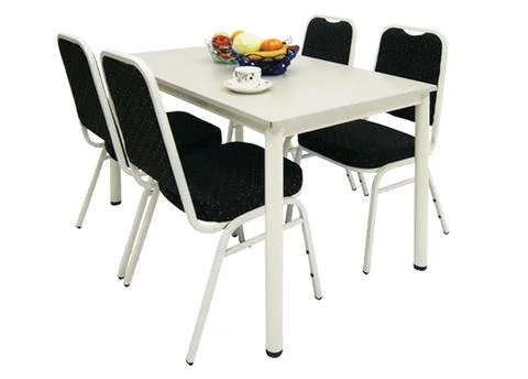 Dining Table and chairs isolated on white background. Luxury and modern dinin Stock Illustration