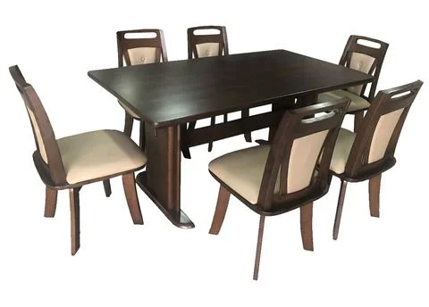 Dining Table and chairs isolated on white background. Luxury and modern dinin Stock Illustration