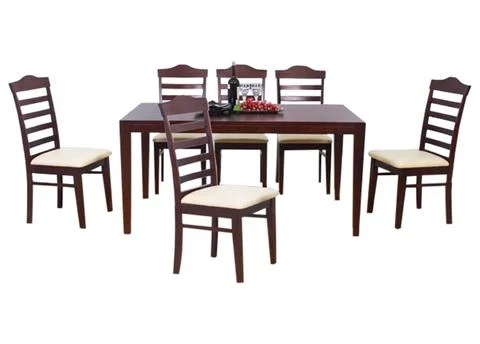 Dining Table and chairs isolated on white background. Luxury and modern dinin Stock Illustration