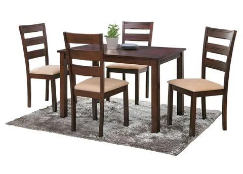 Dining Table and chairs isolated on white background. Luxury and modern dinin Stock Illustration