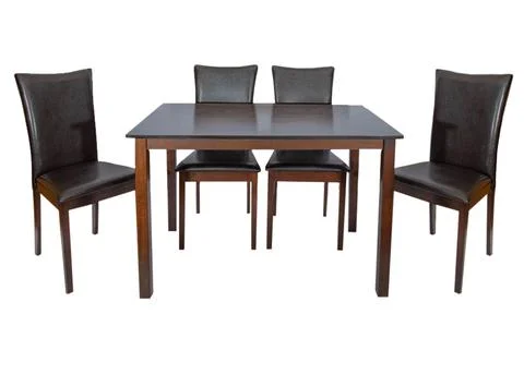 Dining Table and chairs isolated on white background. Luxury and modern dinin Illustrazione stock