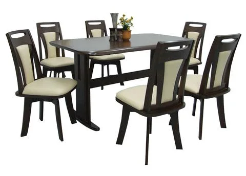 Dining Table and chairs isolated on white background. Luxury and modern dinin Stock Illustration