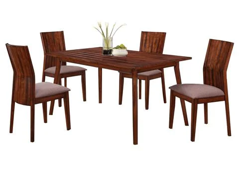 Dining Table and chairs isolated on white background. Luxury and modern dinin Stock Illustration