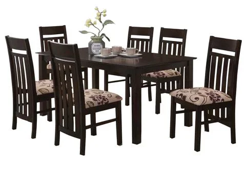 Dining Table and chairs isolated on white background. Luxury and modern dinin Stock Illustration