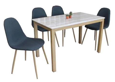 Dining Table and chairs isolated on white background. Luxury and modern dinin Illustrazione stock