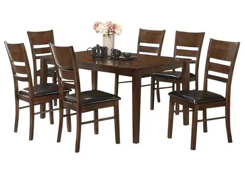 Dining Table and chairs isolated on white background. Luxury and modern dinin Stock Illustration