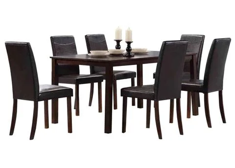 Dining Table and chairs isolated on white background. Luxury and modern dinin Stock Illustration