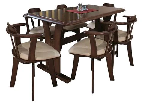 Dining Table and chairs isolated on white background. Luxury and modern dinin Stock Illustration