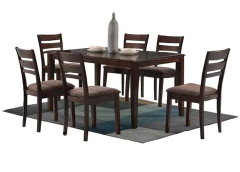 Dining Table and chairs isolated on white background. Luxury and modern dinin Stock Illustration
