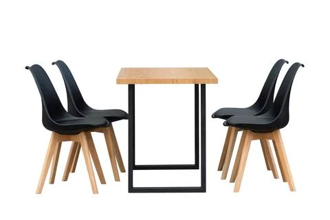 Dining table and chairs isolated on a white background. modern set furnitur.. 写真素材