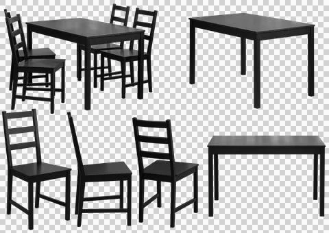 Dining table and chairs set isolated, kitchen furniture Stock Illustration