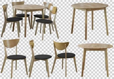 Dining table and chairs set isolated, kitchen furniture 스톡 일러스트
