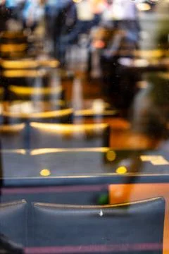 Dining Table and Chairs in Twilight Silhouette Stock Photos