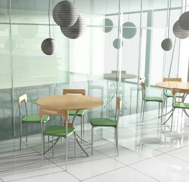 Dining table in cafe Stock Illustration