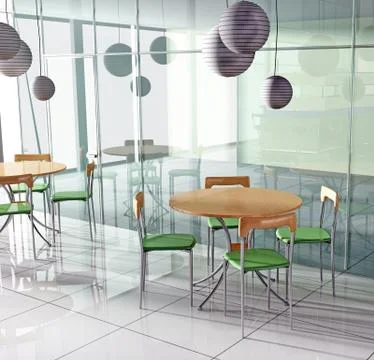 Dining table in cafe Stock Illustration