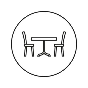 Dining table with chairs. Stock Illustration