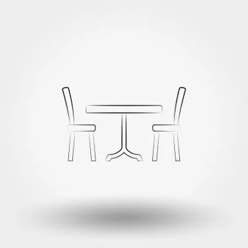 Dining table with chairs. Stock Illustration