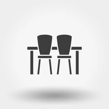 Dining table with chairs. Stock Illustration