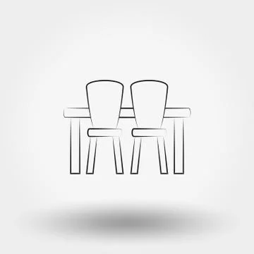 Dining table with chairs. Stock Illustration
