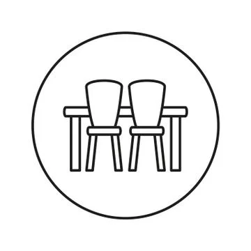 Dining table with chairs. Stock Illustration
