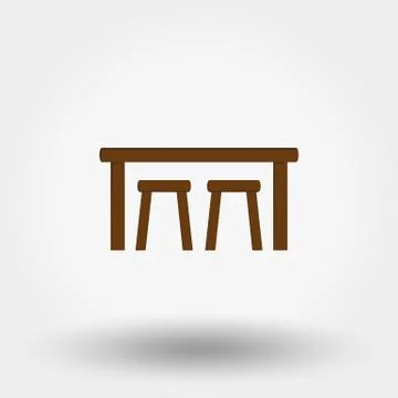Dining table with chairs. Stock Illustration