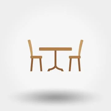 Dining table with chairs. Stock Illustration