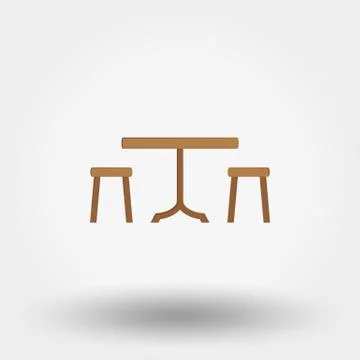 Dining table with chairs. Stock Illustration