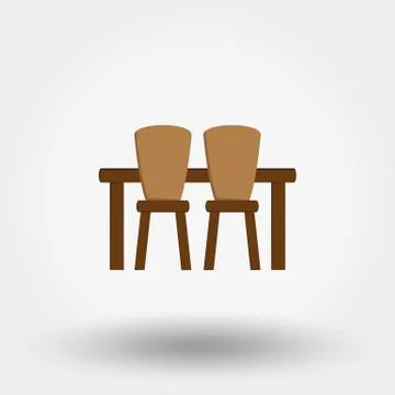 Dining table with chairs. Stock Illustration