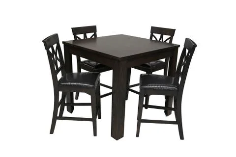 Dining table with chairs on a white background 스톡 사진