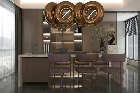 Dining Table decoration smart living interior design ideas Stock-Illustration
