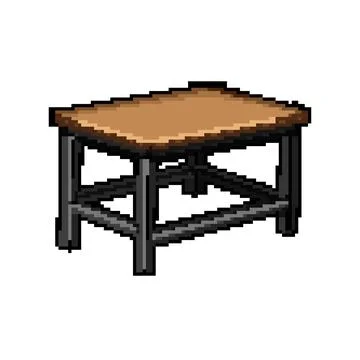 Dining table dining pixel art vector illustration Stock Illustration