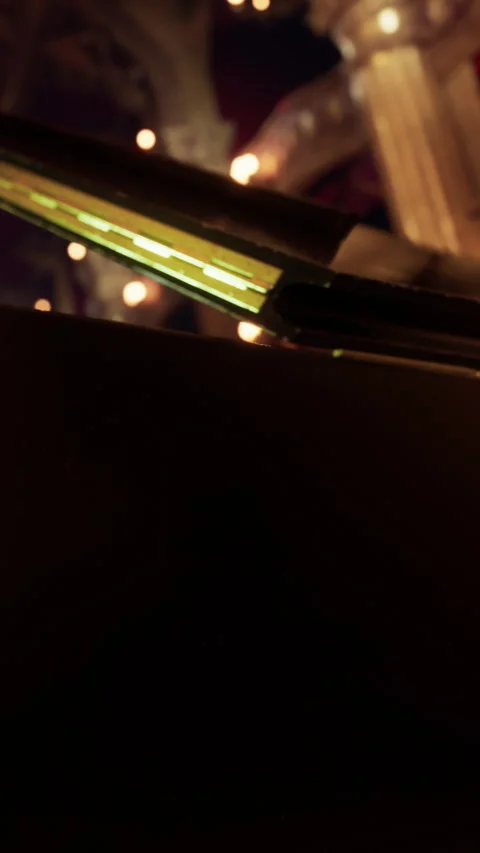 Dining table with a drink and soft lights at night in a cozy setting Stock Footage 337938165