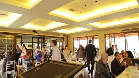 Dining table at event Stock Footage 77050867