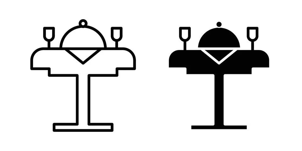 Dining table icon design. Simple Vector illustrations.. 库存插图