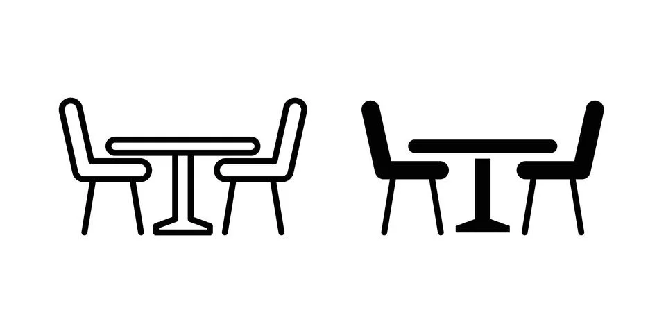 Dining table icon set, collection of vector icons Stock Illustration
