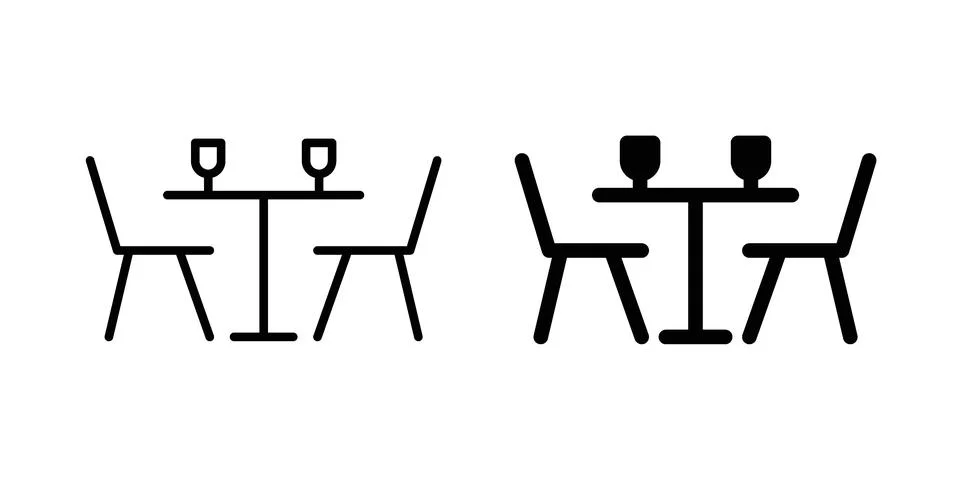 Dining table icon set, collection of vector icons Stock Illustration