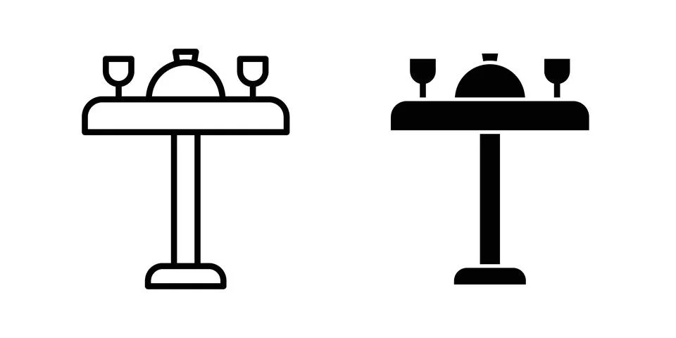 Dining table icon set. Vector EPS 10 Stock Illustration