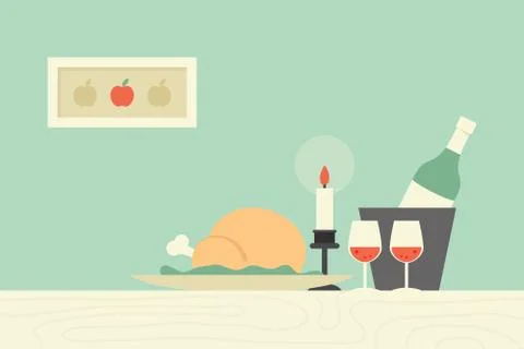 Dining Table Stock Illustration