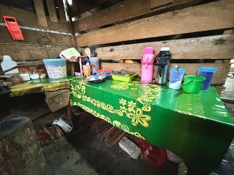 Dining table in Indonesia Stock Photos