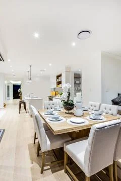 Dining Table Near The Kitchen Foto stock