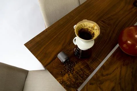 Dining table ready for dinner, on white background design furniture, mexico Stock Photos