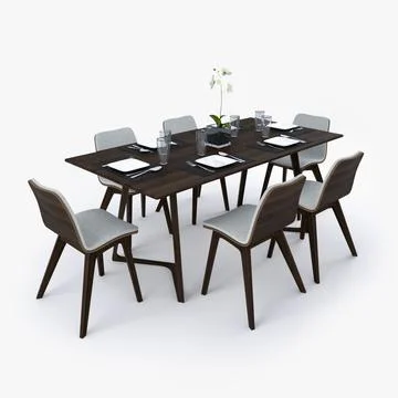 Dining Table Set 3D Model