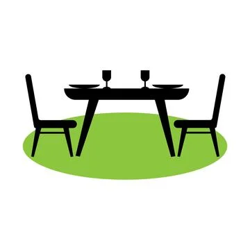 Dining table set icon Illustrazione stock