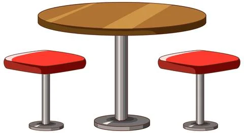 A dining table set isolated Stock Illustration