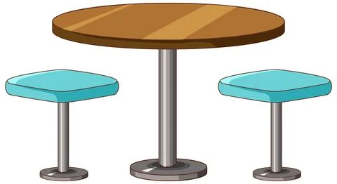 A dining table set isolated 스톡 일러스트